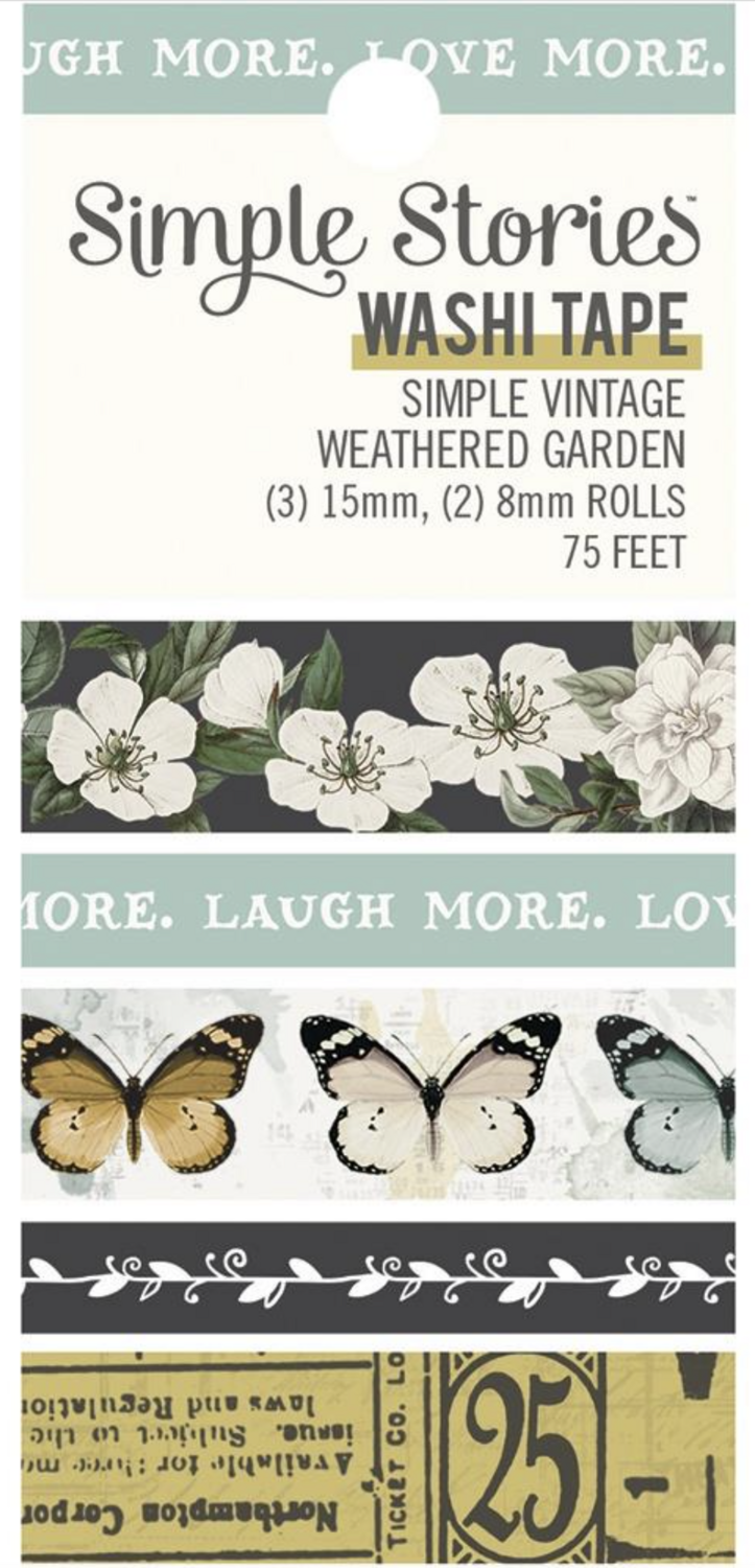 WASHI TAPE SIMPLE VINTAGE WEATHERED GARDEN