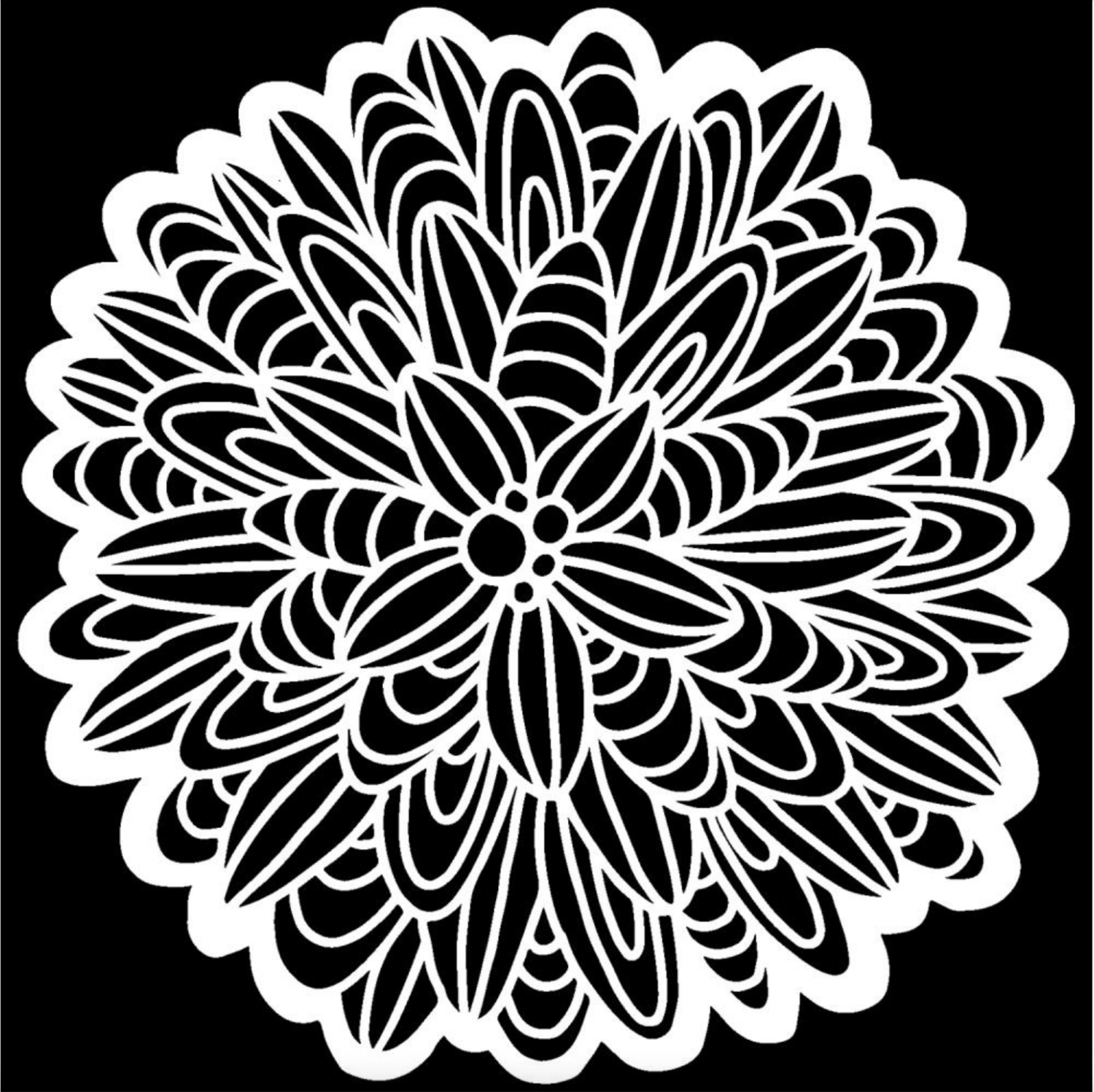 STENCIL 6X6 CACTUS DAHLIA