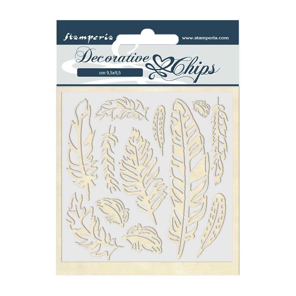 DECORACIONES EN CARTÓN 5.5&quot;X5.5&quot; - PLUMAS