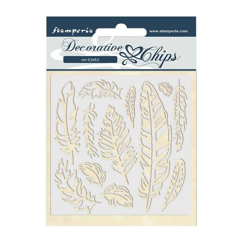 DECORACIONES EN CARTÓN 5.5&quot;X5.5&quot; - PLUMAS