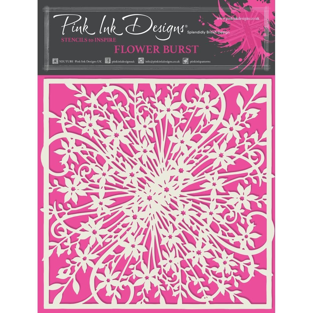 STENCIL FLOWER BURST 7&quot;X7&quot;