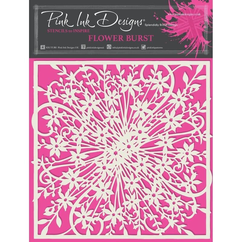 STENCIL FLOWER BURST 7&quot;X7&quot;