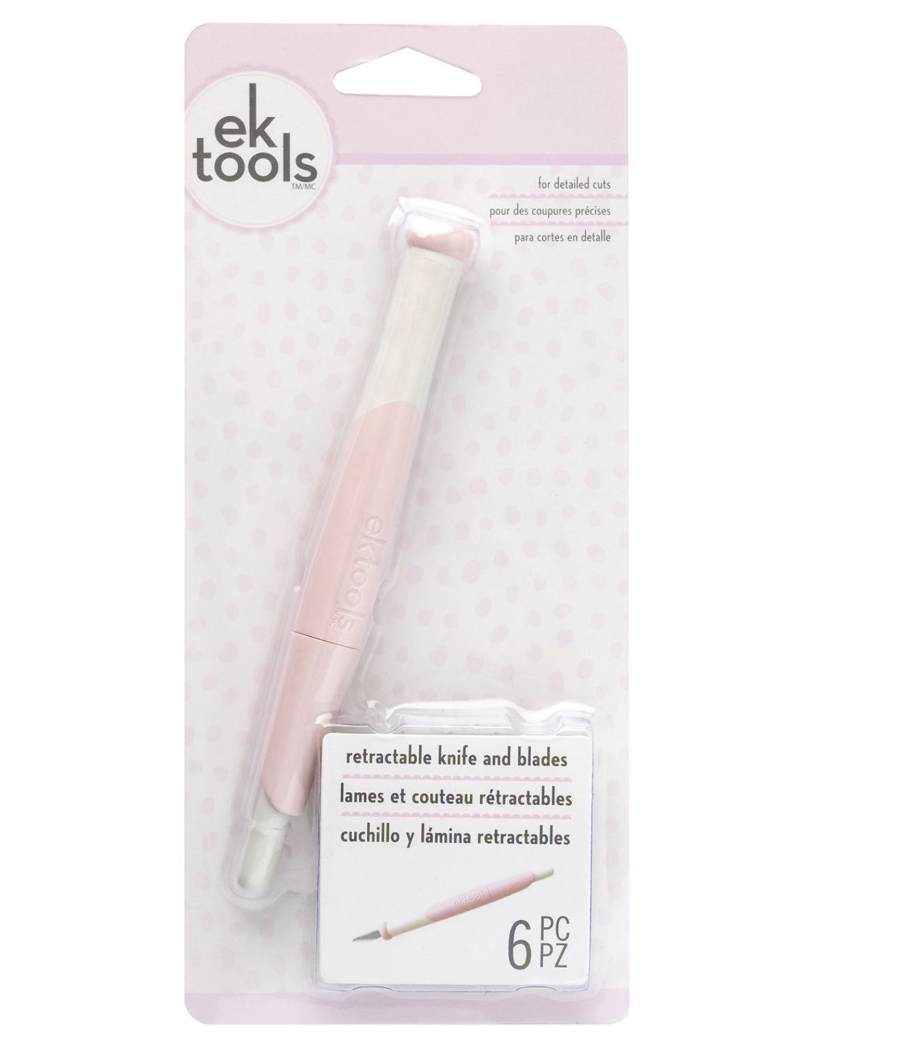 CUCHILLA RETRÁCTIL ROSA (5 REPUESTOS)