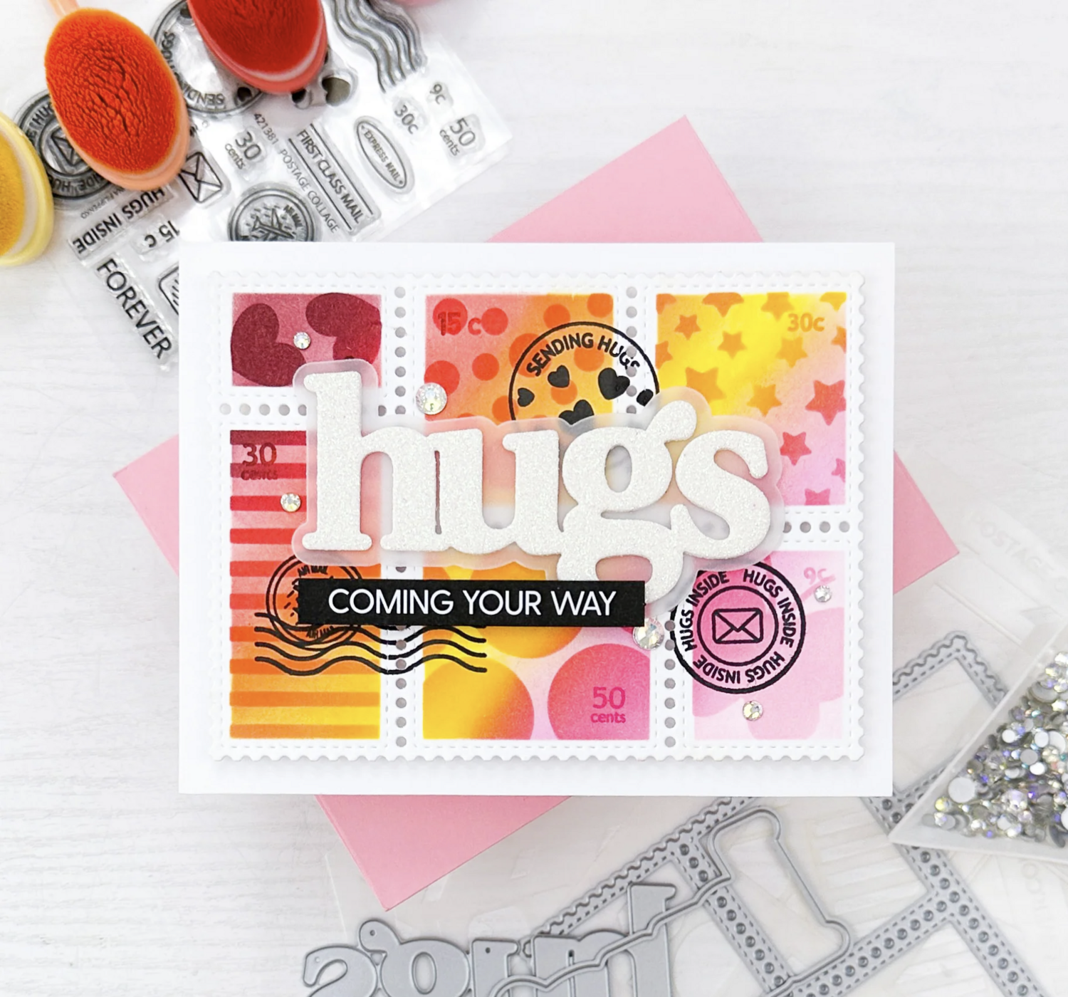 STENCIL EN CAPAS COLOREANDO SELLOS POSTALES (2 stencils)
