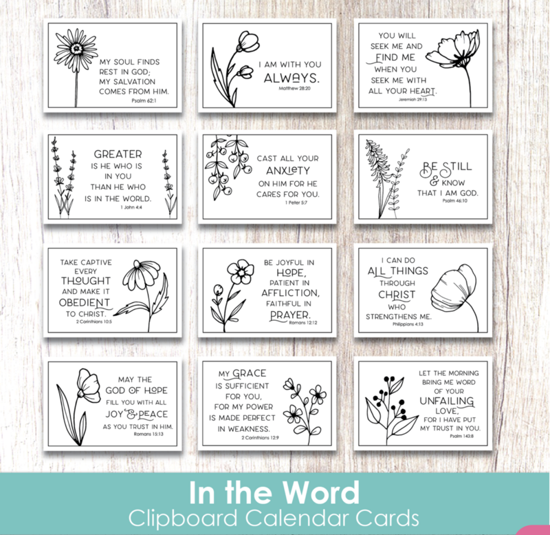 TARJETAS PARA CALENDARIO "EN LA PALABRA"