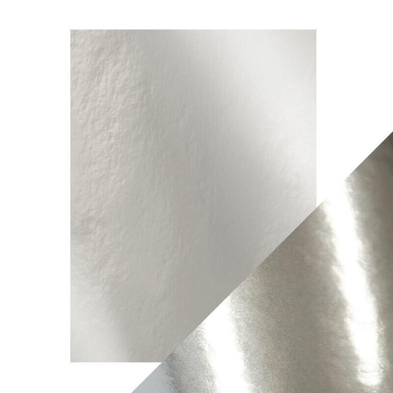 PAPEL GLOSSY ESPEJO PLATEADO (5 HOJAS DE 8.5X11)