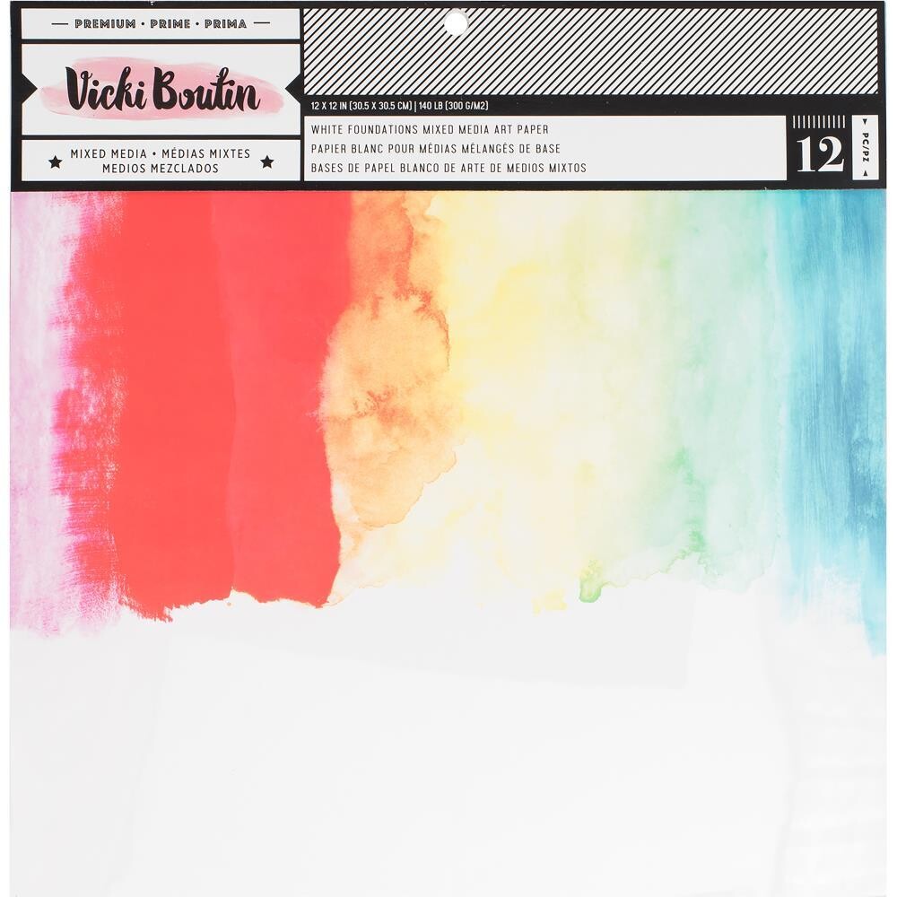 STACK 12X12 BLANCO SUAVE DE 140 LBS PARA MIXED MEDIA