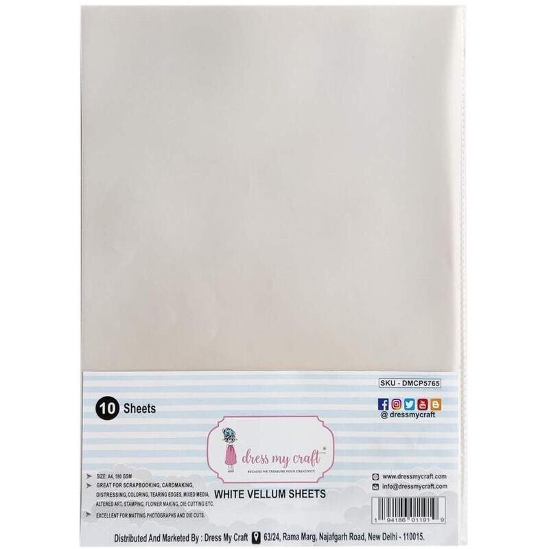 HOJAS DE VELLUM 180 GRMS  8.25X11.75&quot; (10/PAQ) BLANCO