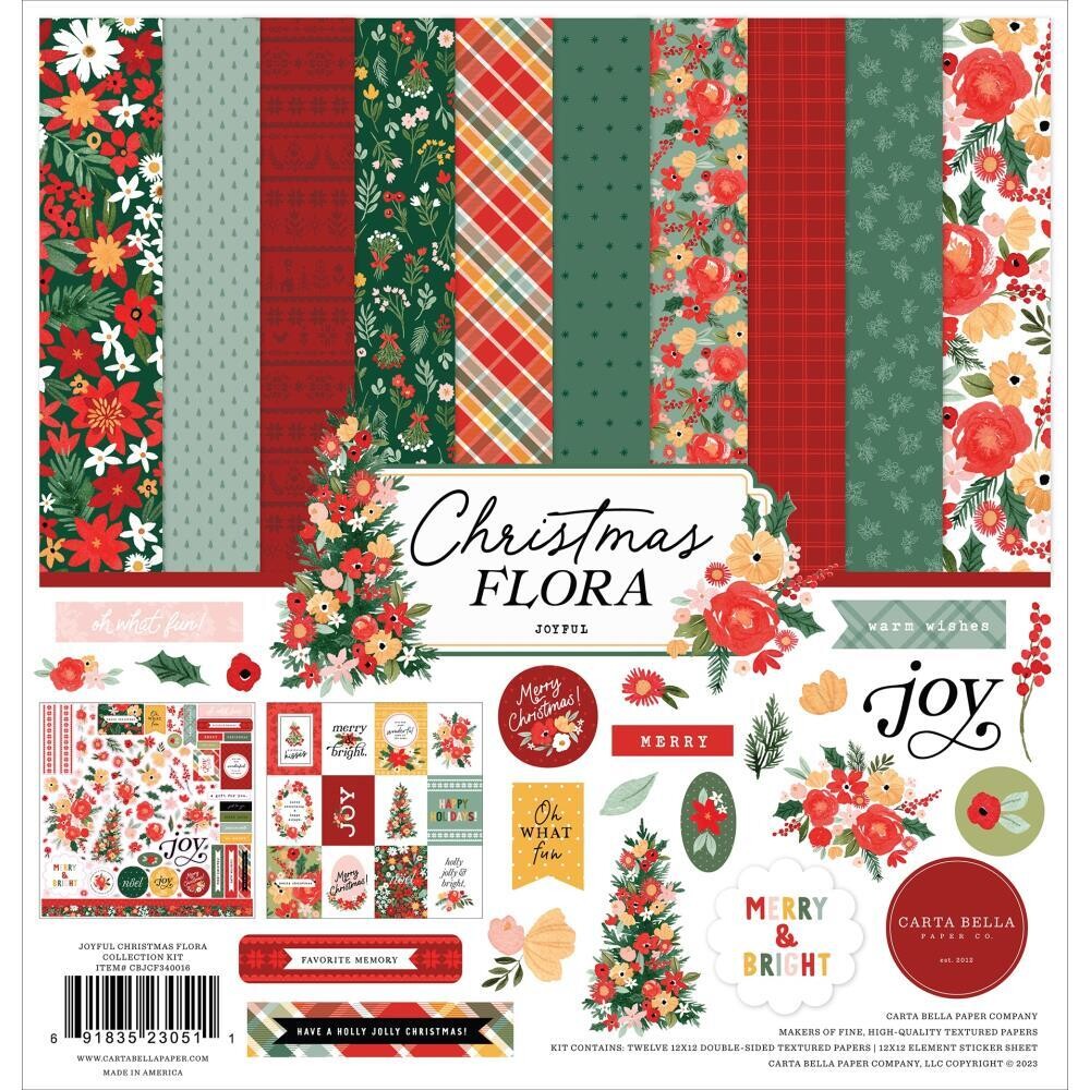 KIT 12X12 JOYFUL CHRISTMAS FLORA