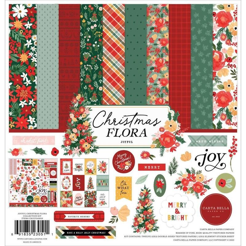 KIT 12X12 JOYFUL CHRISTMAS FLORA