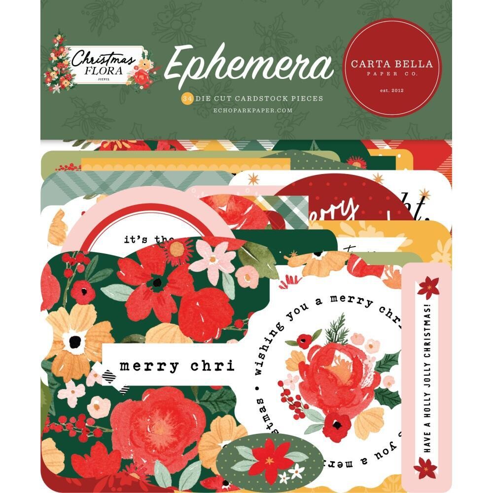 EPHEMERA JOYFUL CHRISTMAS FLORA
