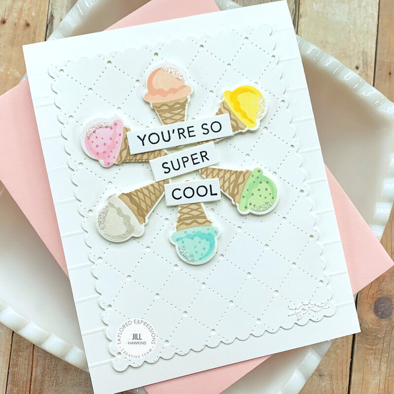 COMBO STENCILS Y SELLOS &quot;SWEET SCOOPS&quot;