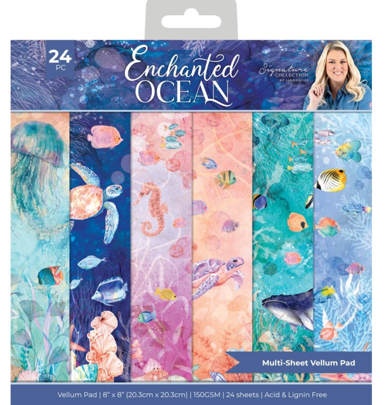 STACK 8X8 VELLUM SARA SIGNATURE  ENCHANTED OCEAN