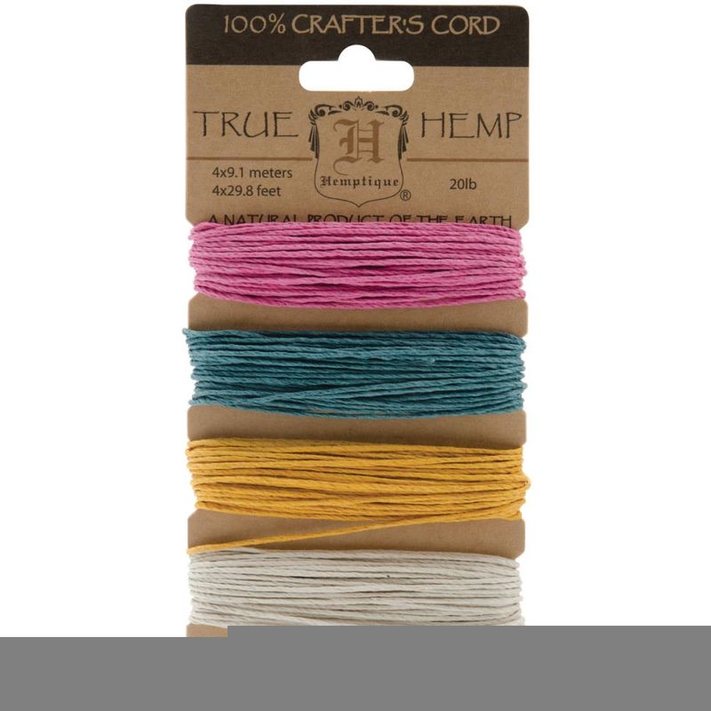 CORDÓN DE CÁÑAMO PRIMAVERA (9MTS POR COLOR, TOTAL 36MTS)