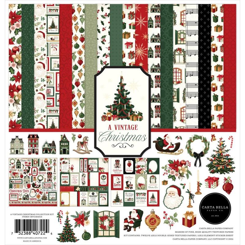 KIT 12X12 NAVIDAD VINTAGE