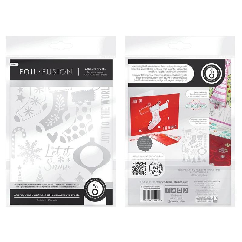 HOJAS ADHESIVAS FOIL FUSION A CANDY CANE CHRISTMAS