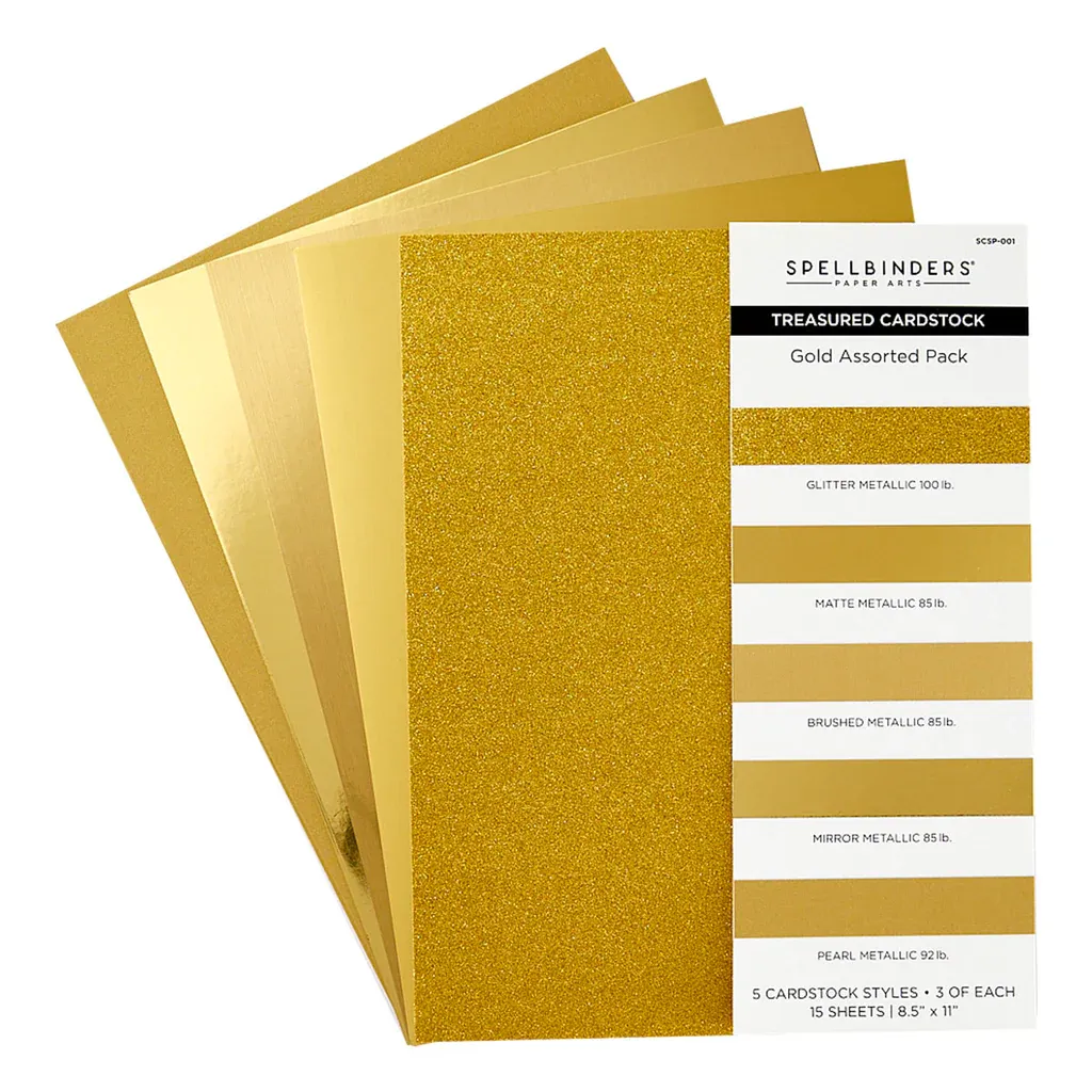 CARTULINA TREASURED DORADA  8.5&quot; x 11 - Paquete de 15