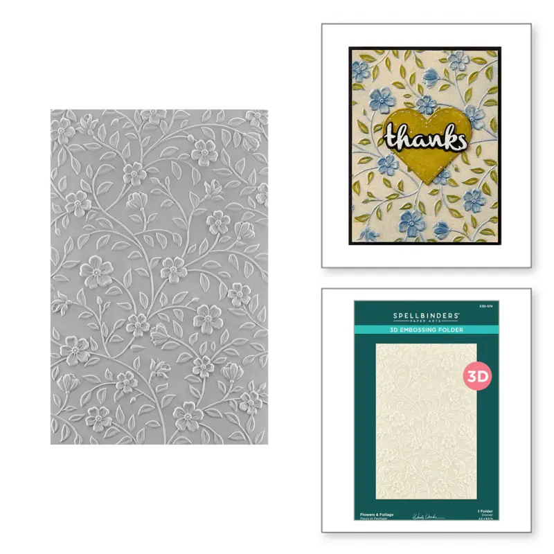 FOLDER DE EMBOSAR FLORES Y FOLLAJE (TAMAÑO MEDIA CARTA)