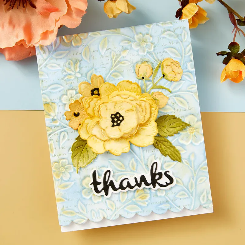 FOLDER DE EMBOSAR FLORES Y FOLLAJE (TAMAÑO MEDIA CARTA)