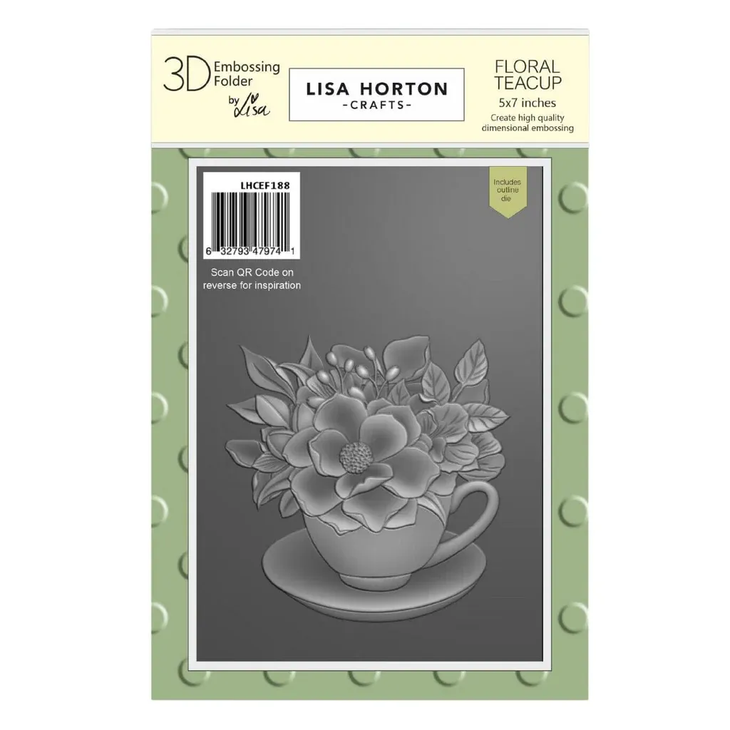 FOLDER DE EMBOSAR  Y TROQUEL FLORAL TEACUP 5X7&quot;