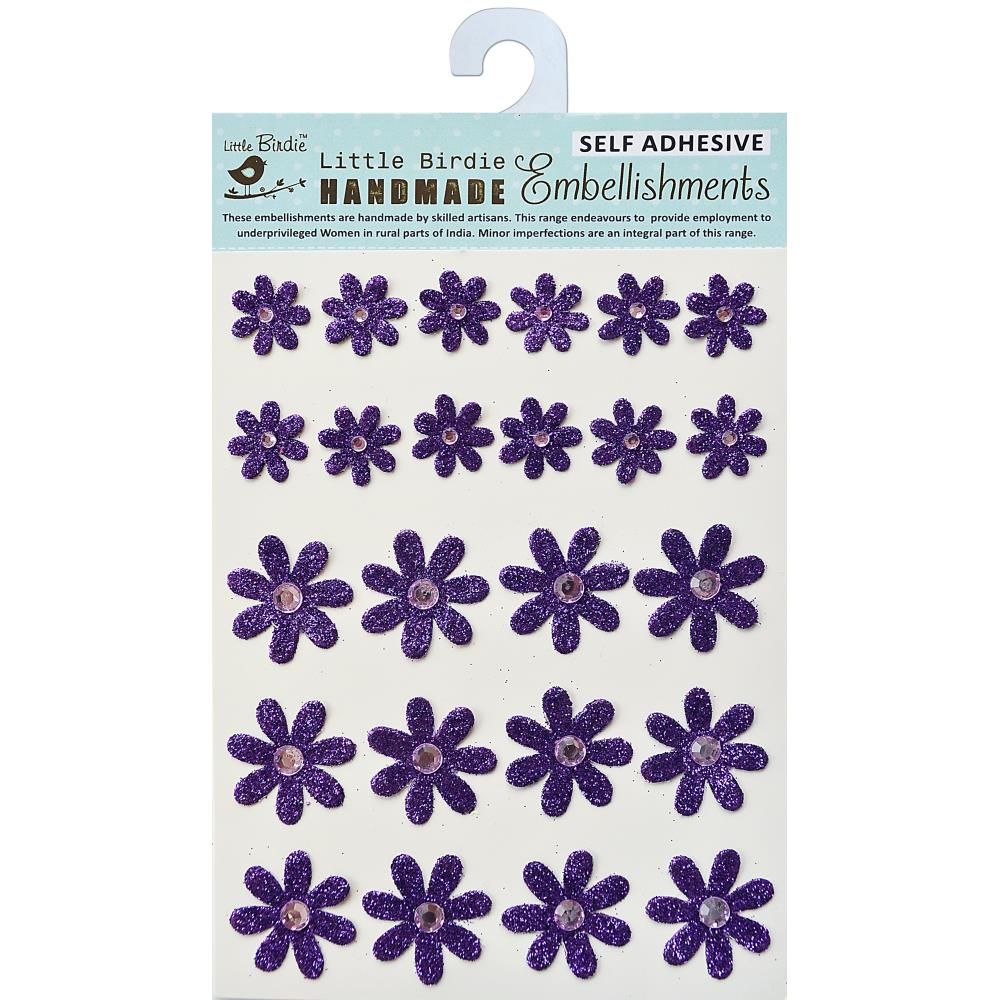 FLORECITAS GLITTER MORADAS