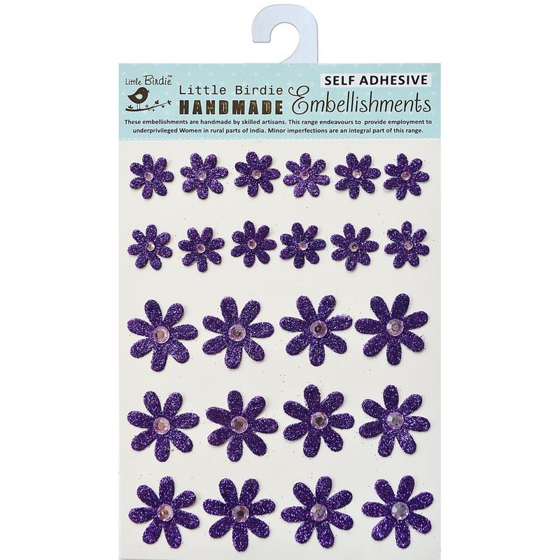 FLORECITAS GLITTER MORADAS