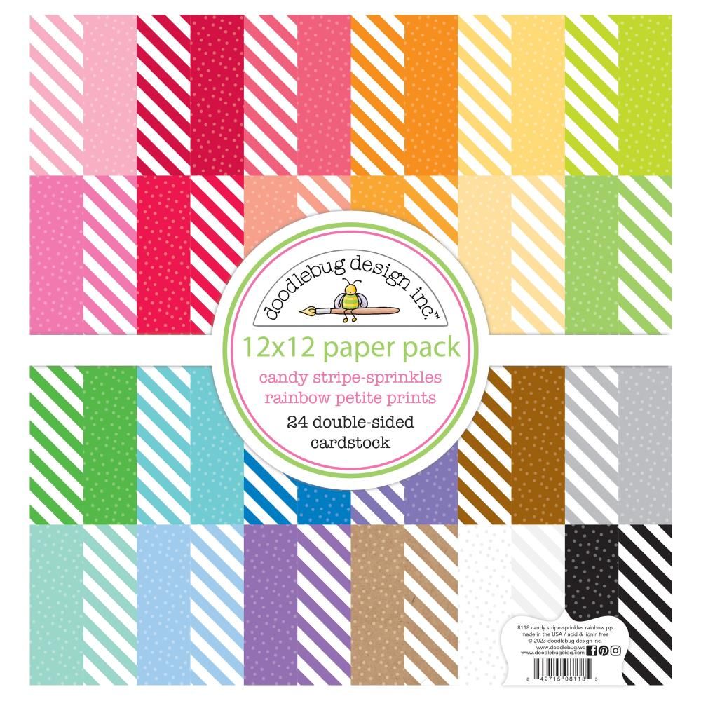 STACK 12X12 CHISPAS Y RAYAS MULTICOLORES DE DOODLEBUG