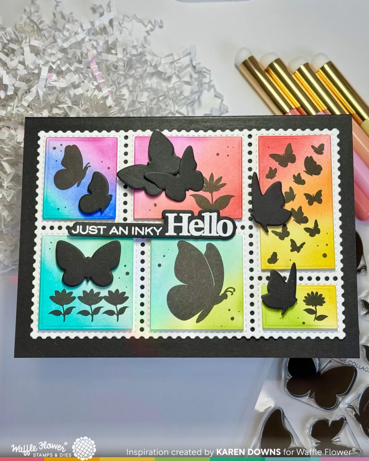TROQUEL POSTAGE COLLAGE SILUETA DE MARIPOSAS