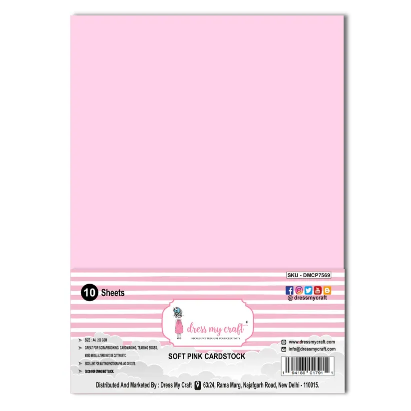 CARTULINA ROSA SUAVE - A4 - 250 GRMS/M2