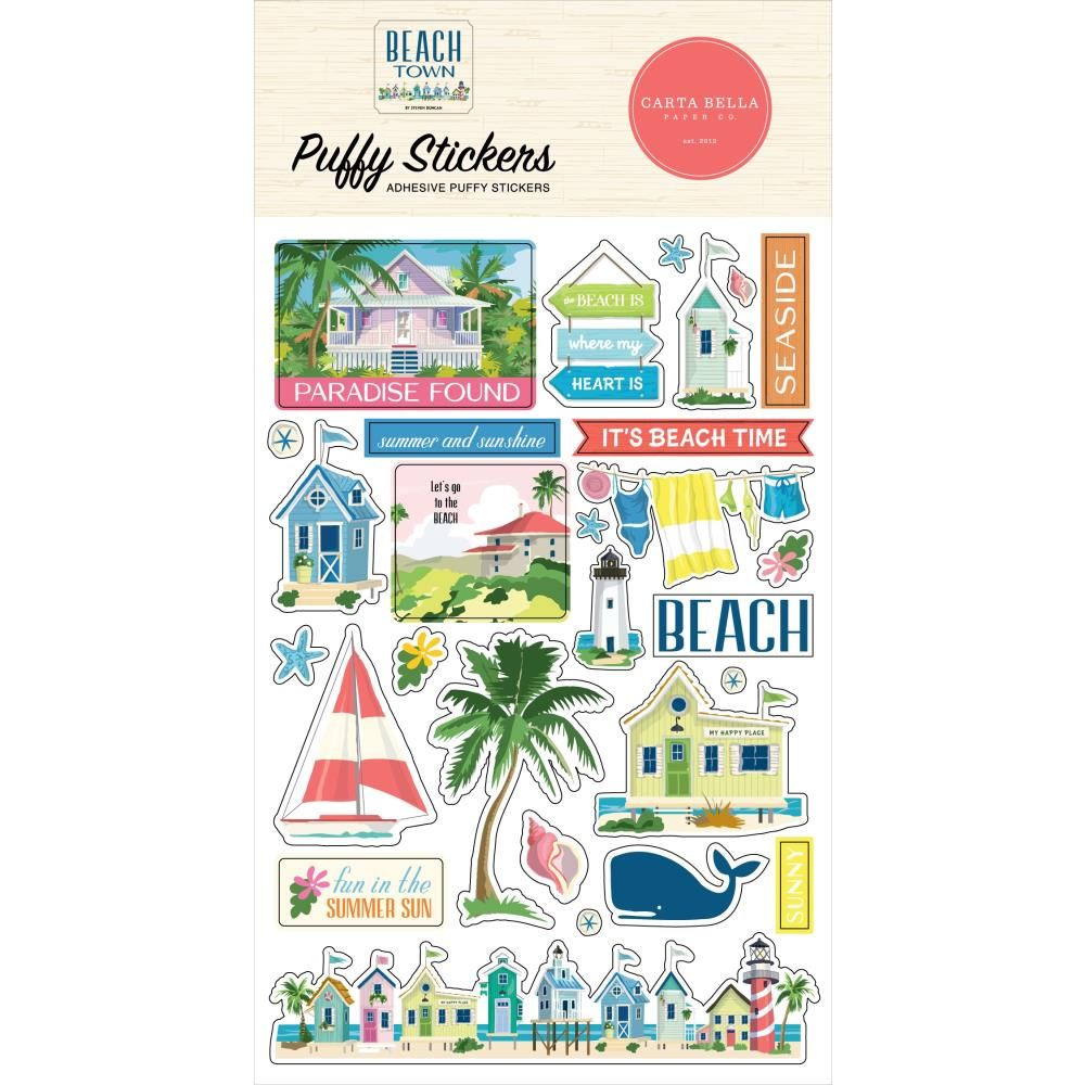 PUFFY STICKERS BEACH TOWN