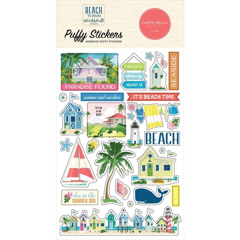 PUFFY STICKERS BEACH TOWN