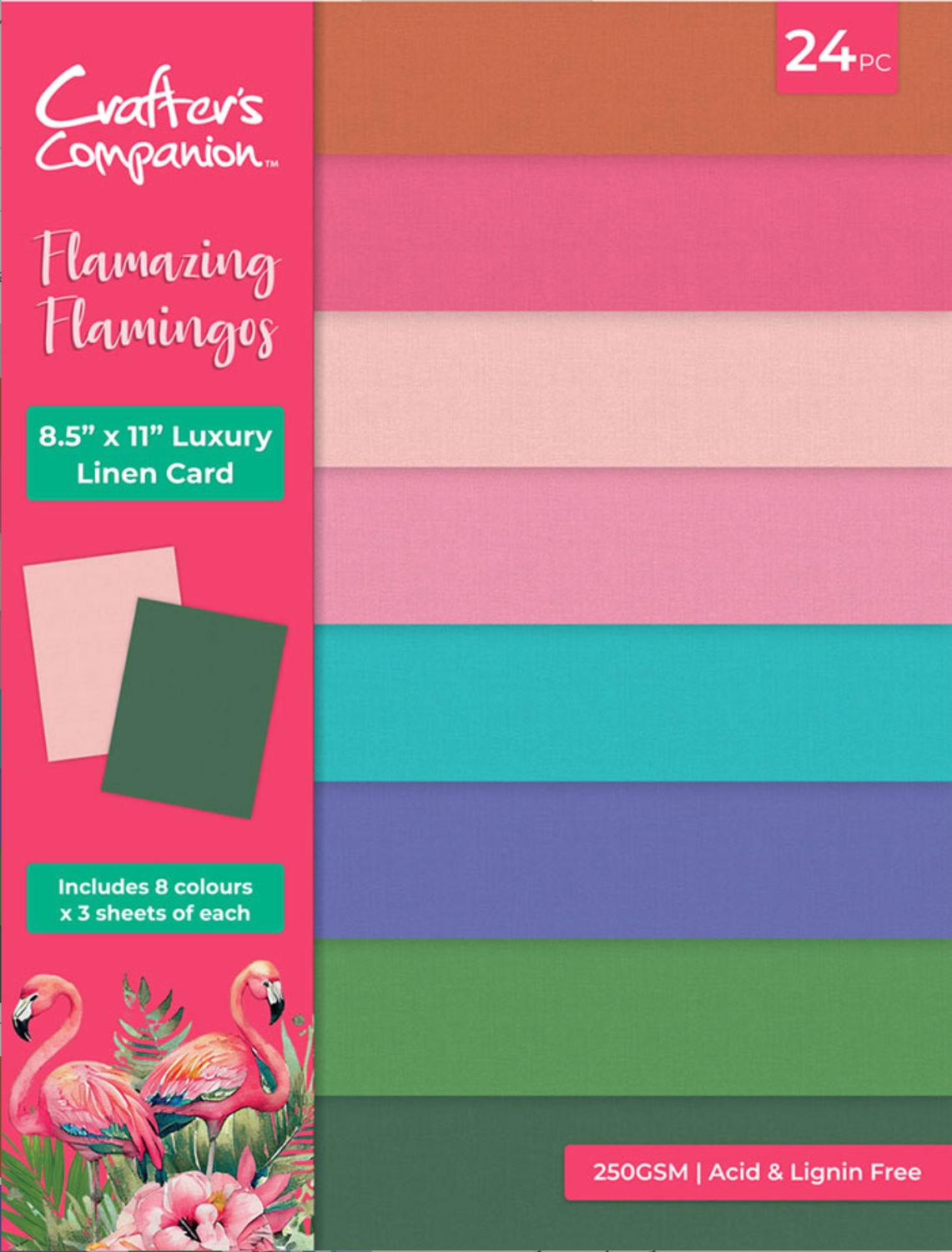STACK DE LINO DE LUJO FLAMINGOS 8.5X11
