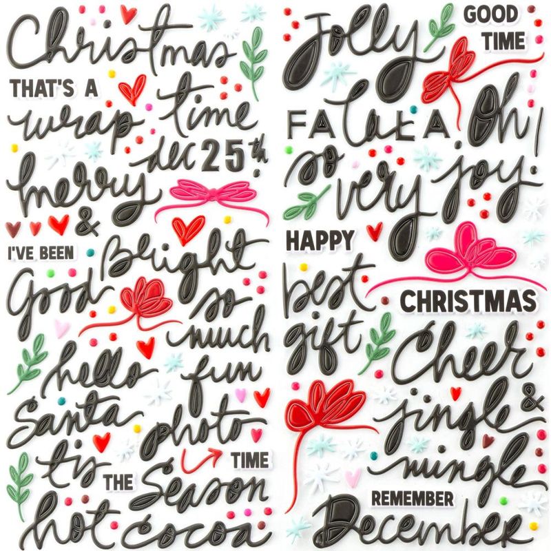 PUFFY STICKERS MISTLETOE AND MEMORIES
