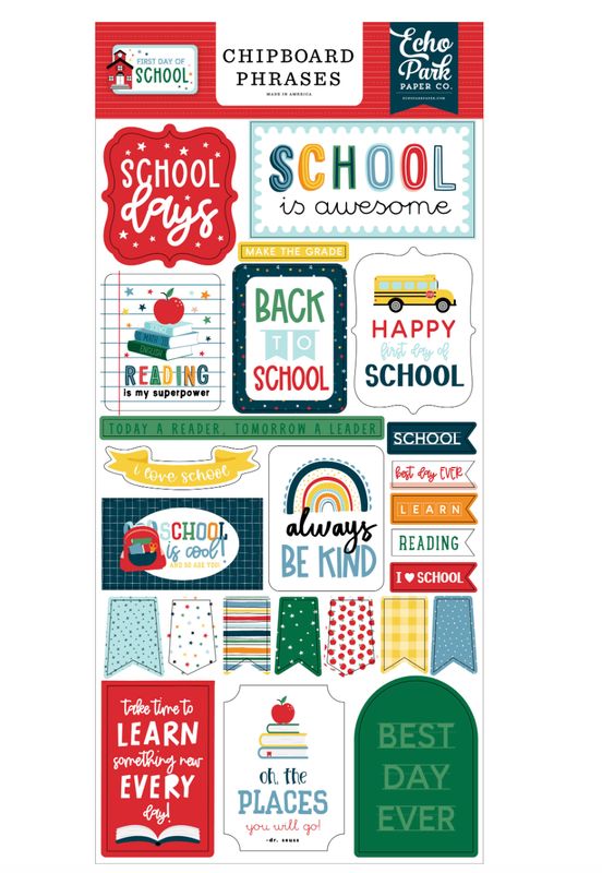 CHIPBOARD PHRASES 1ST DAY OF SCHOOL