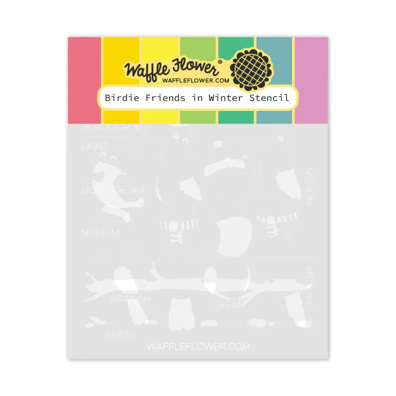STENCIL PAJARITOS DE INVIERNO
