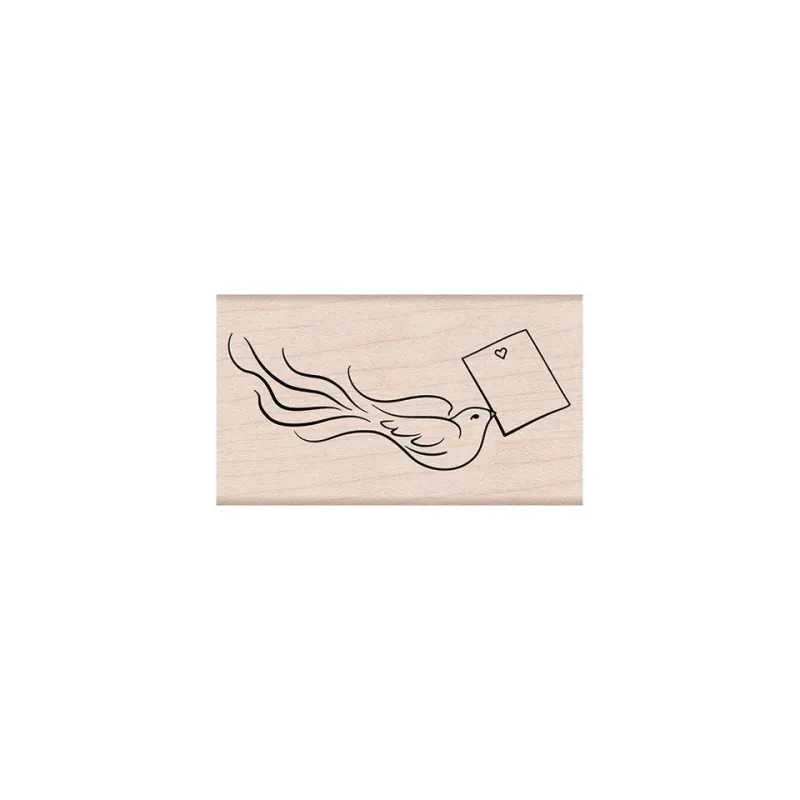 SELLO DE MADERA PAJARITO MENSAJERO