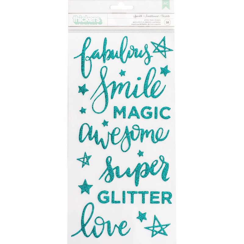 FRASES FOMI Y GLITTER SPARKLE TEAL