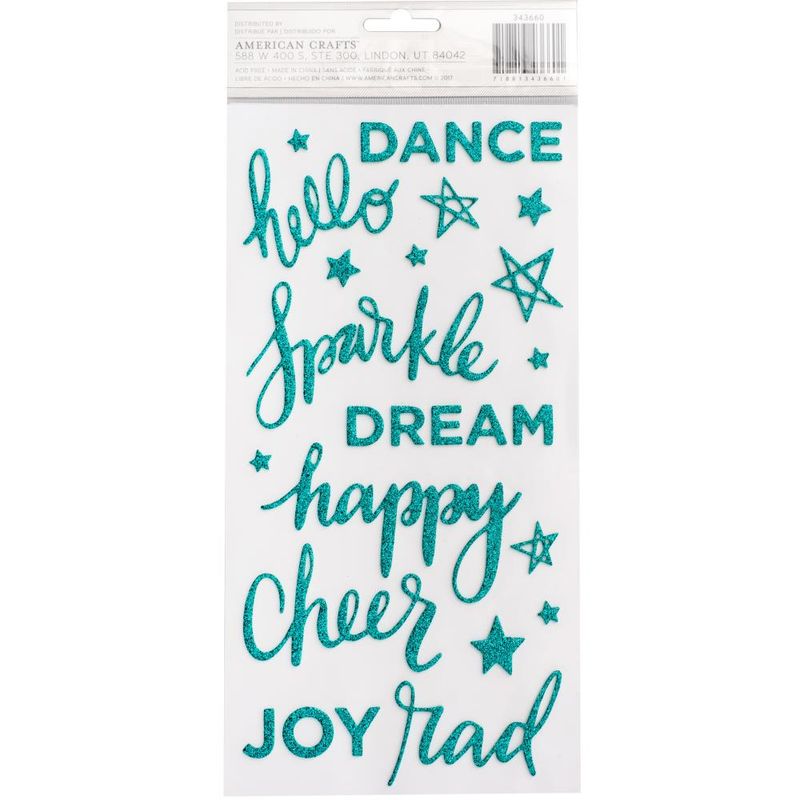 FRASES FOMI Y GLITTER SPARKLE TEAL