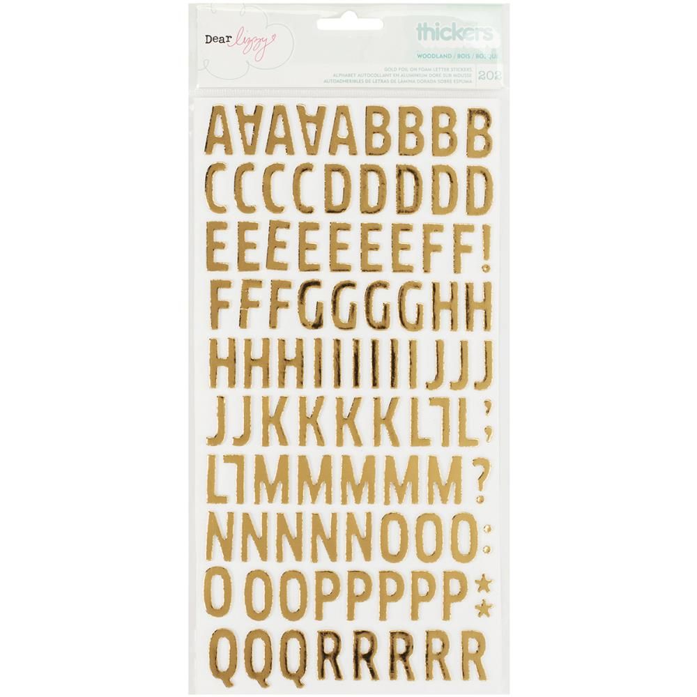 LETRAS WOODLAND DE FOMI CON FOIL DORADO