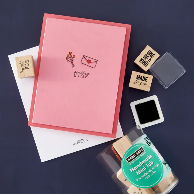 SELLOS DE MADERA HECHO A MANO MINI EN TUBO DE HERO ARTS