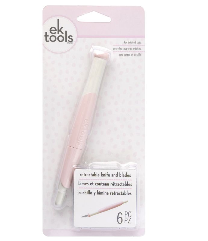 CUCHILLA RETRÁCTIL ROSA (5 REPUESTOS)