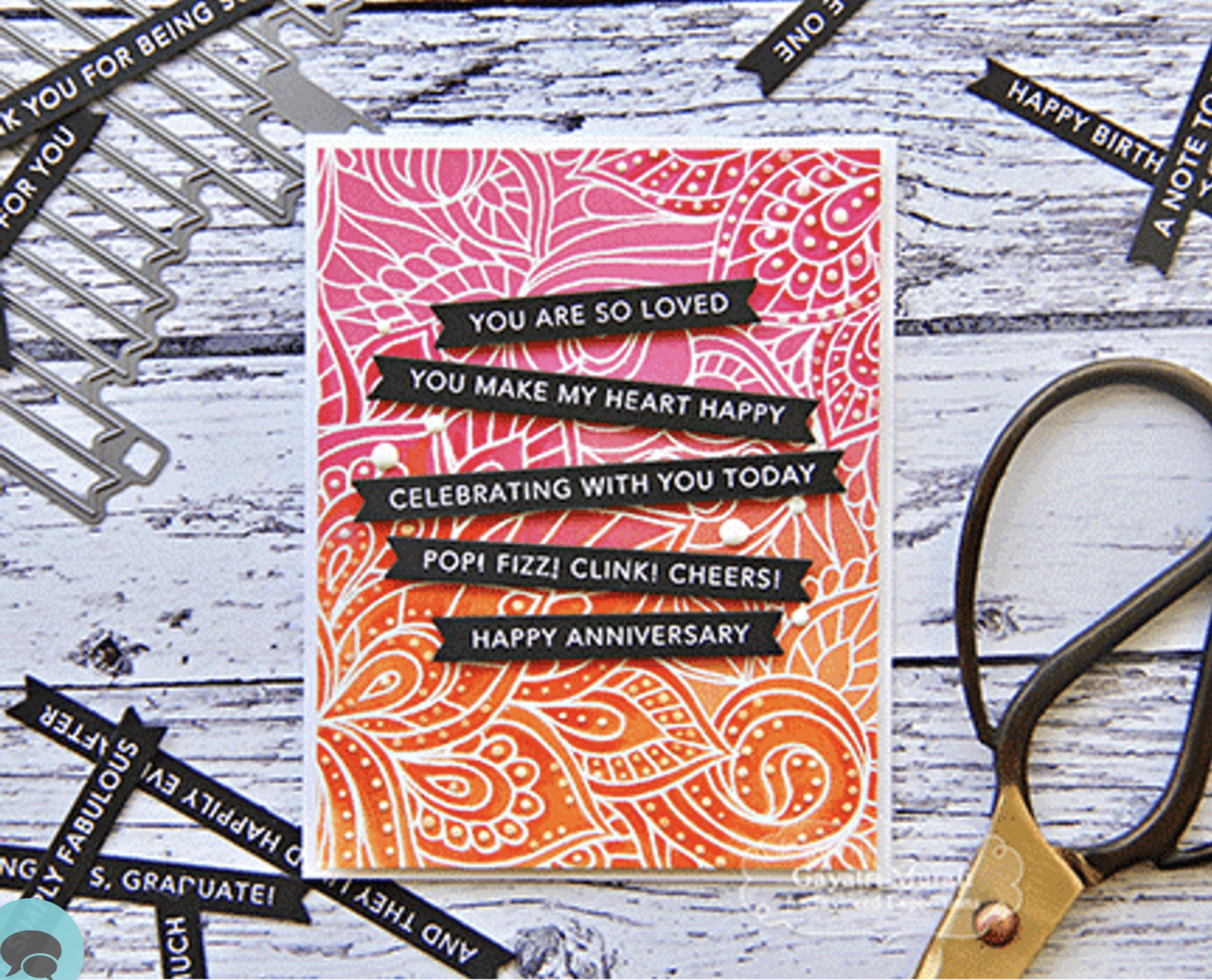 SET DE TROQUELES Y SELLOS EN TIRAS - SENTIMIENTOS SIMPLES -