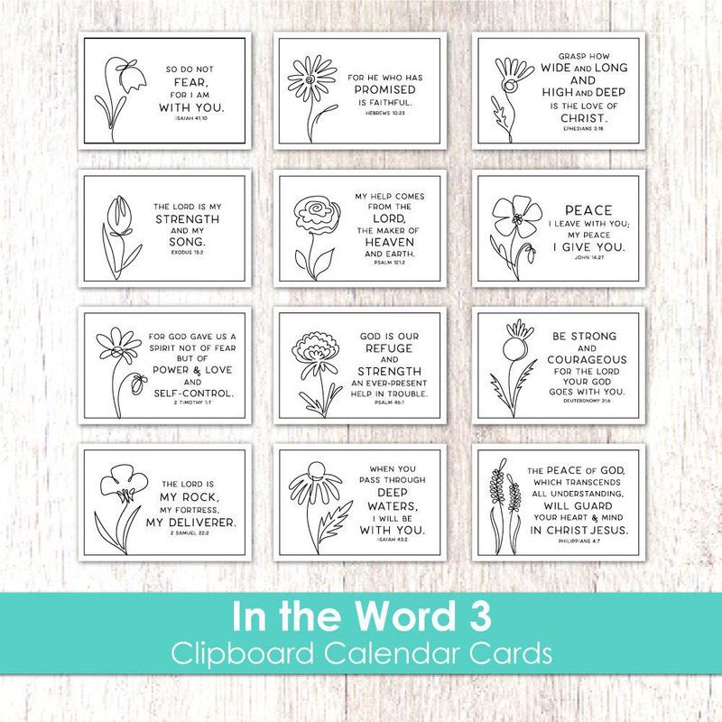 TARJETAS PARA CALENDARIO "EN LA PALABRA 3"