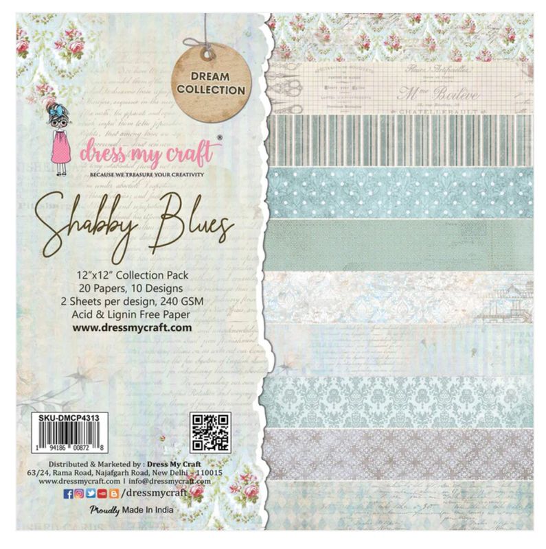 STACK 12X12 SHABBY BLUES