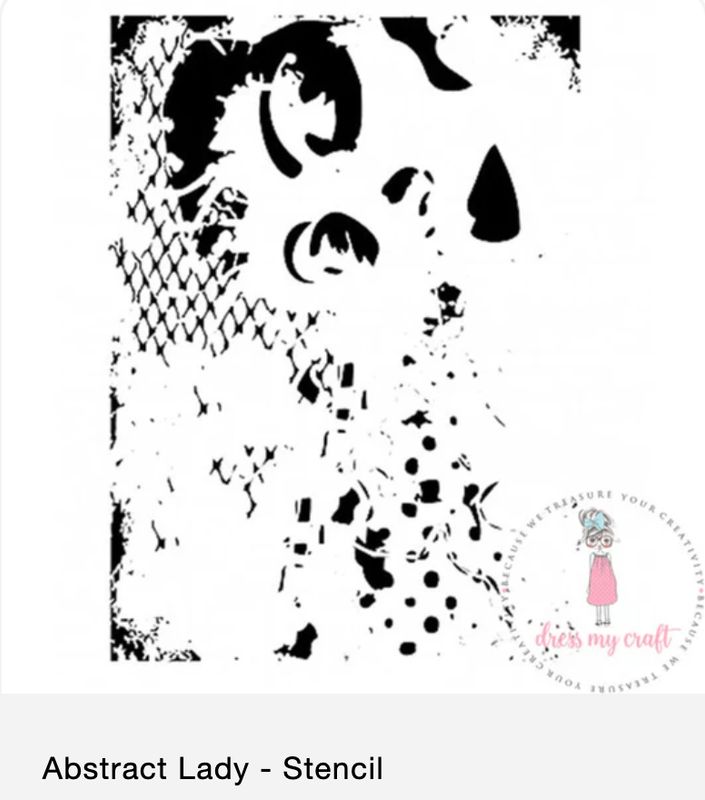 STENCIL A4 DAMA ABSTRACTA