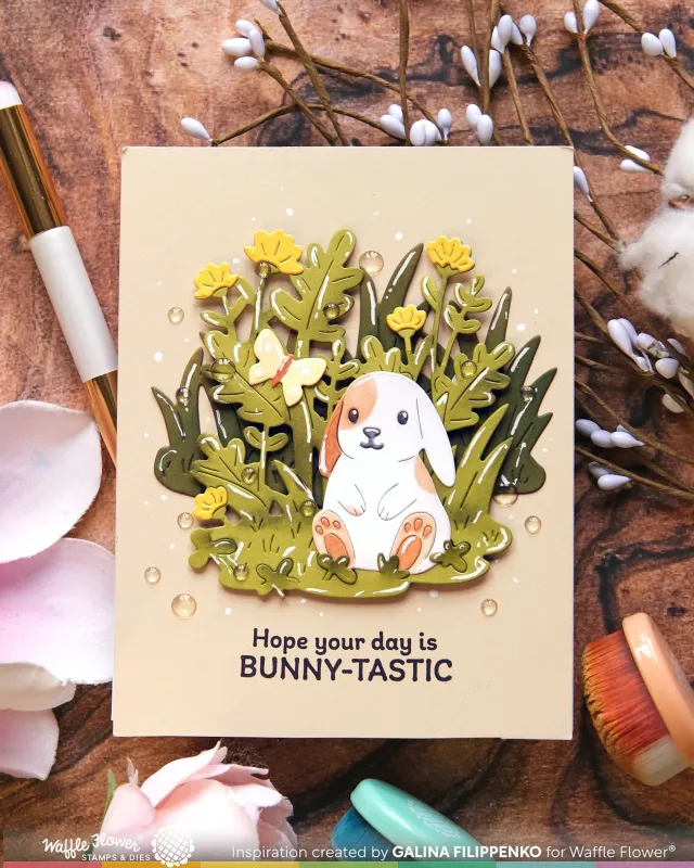 TROQUEL Y STENCIL DÚO DE CONEJITOS