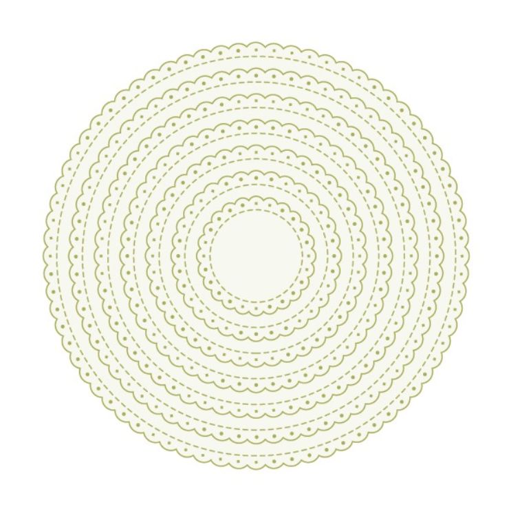 TROQUEL SCALLOP STITCH CIRCLE THE APRIL’S FLOWERS