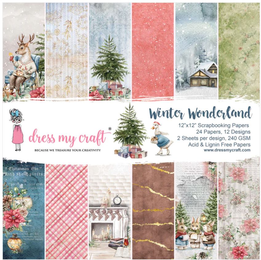 BLOC DE PAPEL 12X12 PAÍS DE LAS MARAVILLAS DE INVIERNO