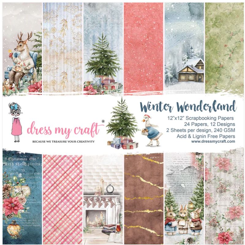 BLOC DE PAPEL 12X12 PAÍS DE LAS MARAVILLAS DE INVIERNO