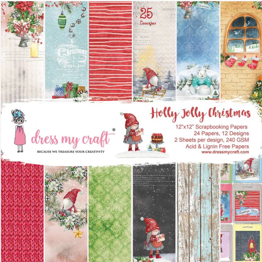 BLOC DE PAPEL HOLLY JOLLY 12X12